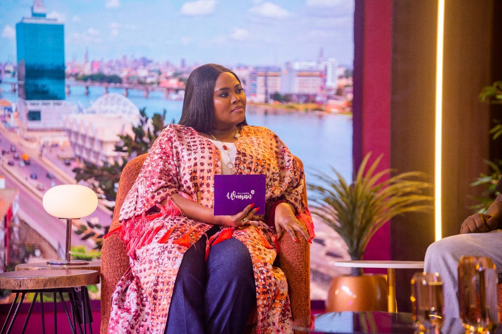 Abosede George-Ogan in a televised interview setting